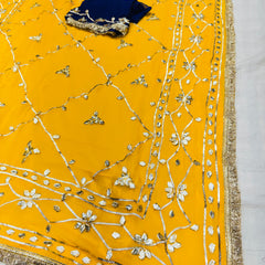 Gota Jal semi chiffon Saree