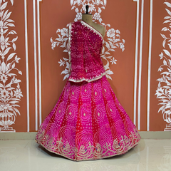 PURE CRAPRE SILK BHANDEJ LEHENGA