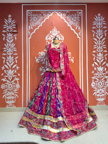 Bandhej Multi Rajwadi Lehenga