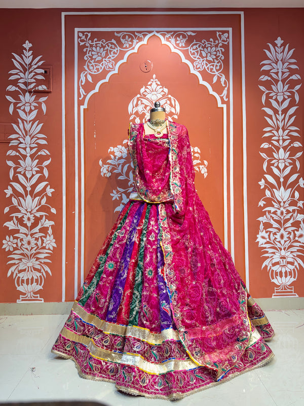 Bandhej Multi Rajwadi Lehenga