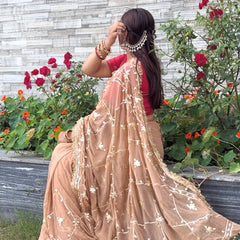 Gota Jal semi chiffon Saree