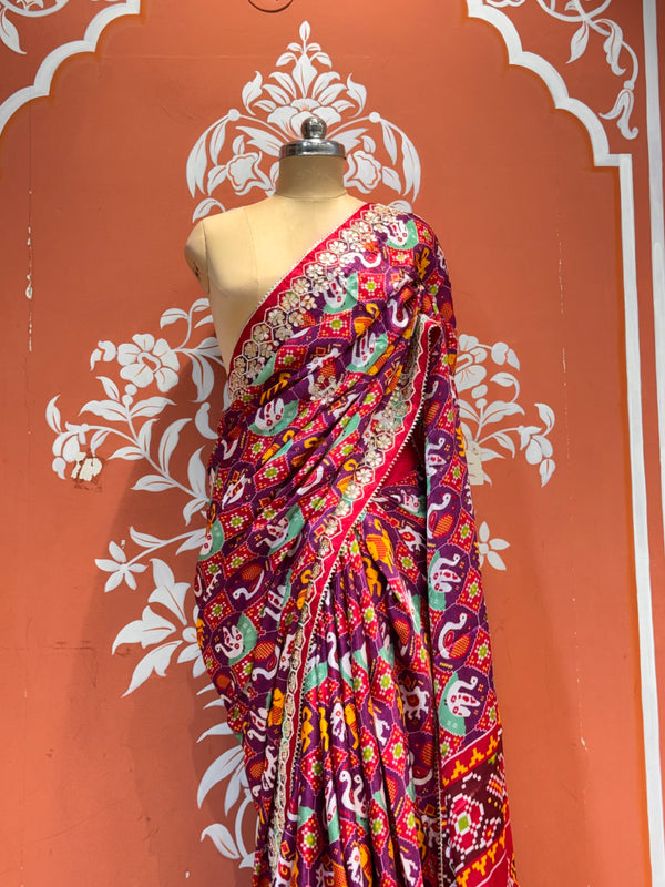 Ajrak Silk Saree