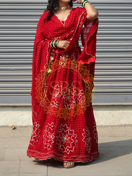 PURE JAIPURI GEORGETTE GOTA LEHENGA
