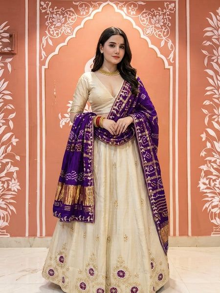 Pure Gazi Satin Silk Handwork Lehenga