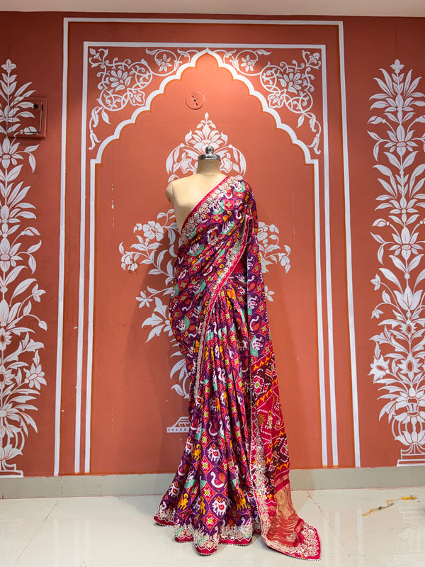 Ajrak Silk Saree