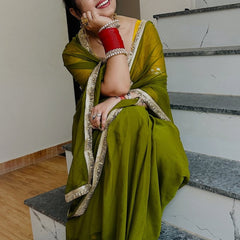 Semi Chiffon Gota Saree