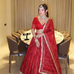 Karwachauth Bandhej Lehenga