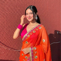 Flower Gota Patti Saree