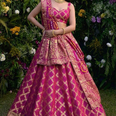 TAFETA SILK 24 KALI GHATCHOLA LEHENGA