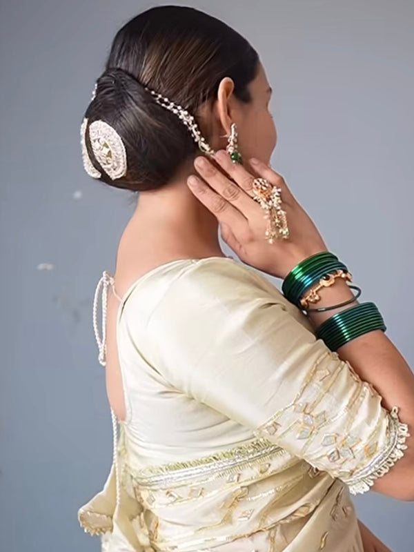 Pure Golden Tissue Gota Patti Saree