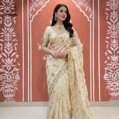 Pure Golden Tissue Gota Patti Saree
