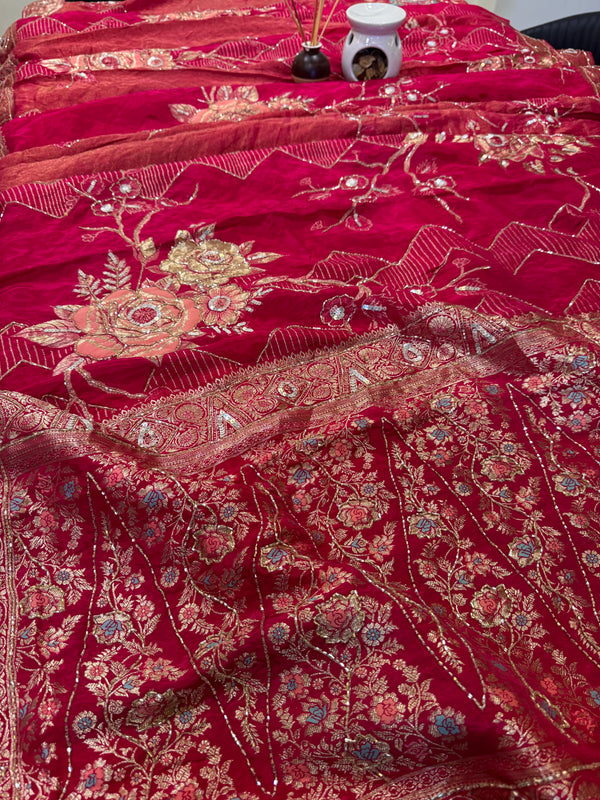 Pure Khaddi Georgette Saree