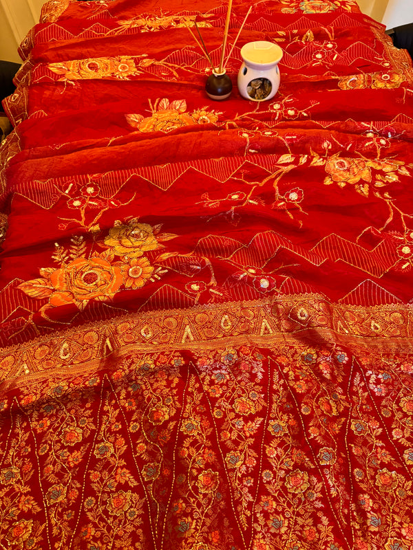 Pure Khaddi Georgette Saree