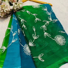 Semi Chiffon Gota Jal Saree