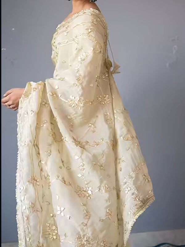 Pure Golden Tissue Gota Patti Saree