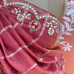 PURE COSMOS TISSUE HANDWORK GOTA PATTI LEHENGA