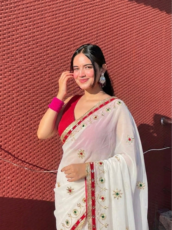 Flower Gota Patti Saree