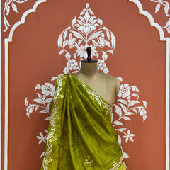 PURE COSMOS TISSUE HANDWORK GOTA PATTI LEHENGA