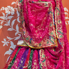 Bandhej Multi Rajwadi Lehenga