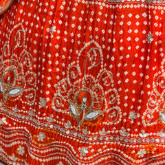 PURE GAZI SILK BHANDEJ LEHENGA