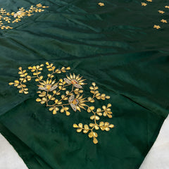 UNSTITCHED SILK GOTA PATTI HANDWORK BLOUSE