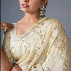 Pure Golden Tissue Gota Patti Saree