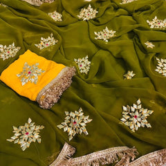 Semi Chiffon Gota Saree