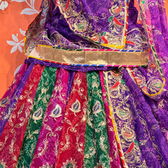 Bandhej Multi Rajwadi Lehenga