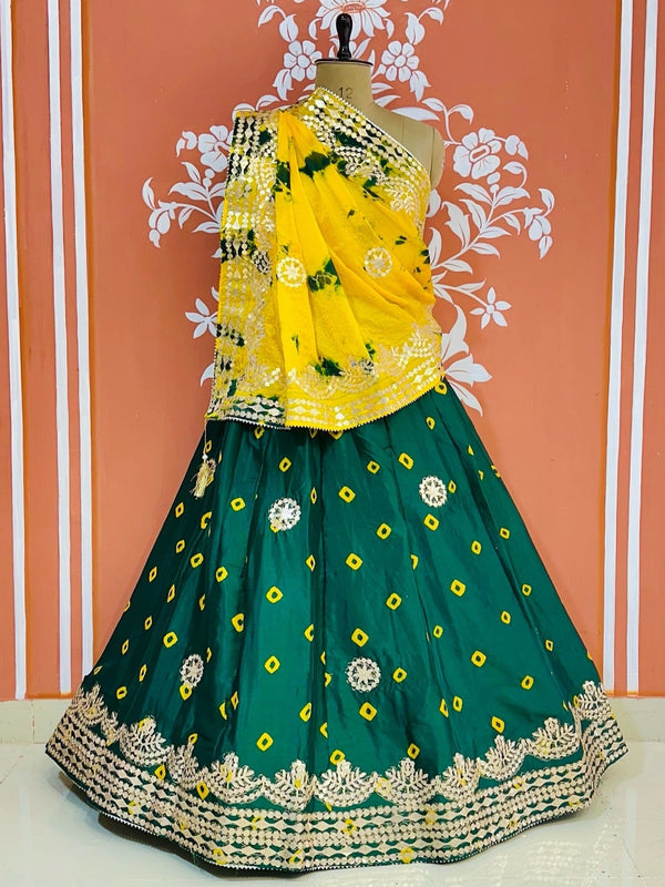 CHINON SHIBORI HANDWORK GOTA PATTI LEHENGA