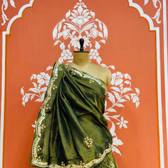 PURE COSMOS TISSUE HANDWORK GOTA PATTI LEHENGA