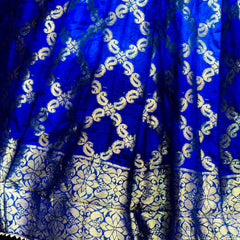 ROYAL BLUE GHATCHOLA FULL FLARED LEHENGA