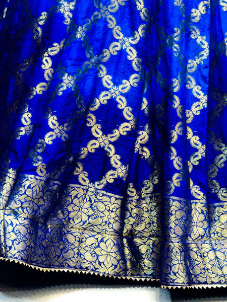 ROYAL BLUE GHATCHOLA FULL FLARED LEHENGA