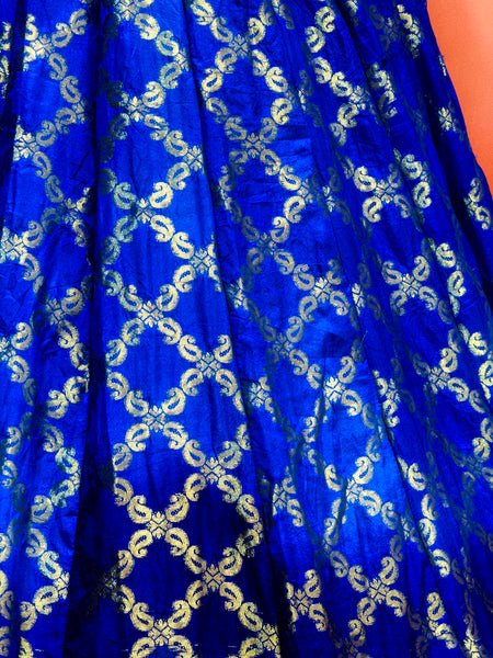 ROYAL BLUE GHATCHOLA FULL FLARED LEHENGA