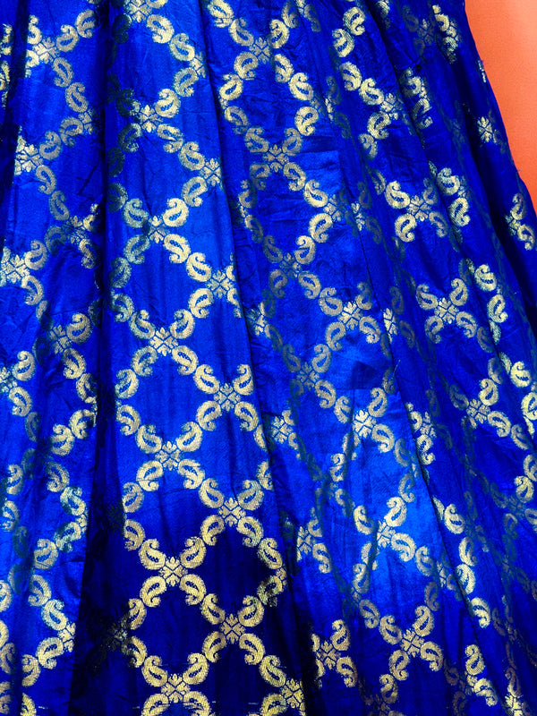 ROYAL BLUE GHATCHOLA FULL FLARED LEHENGA