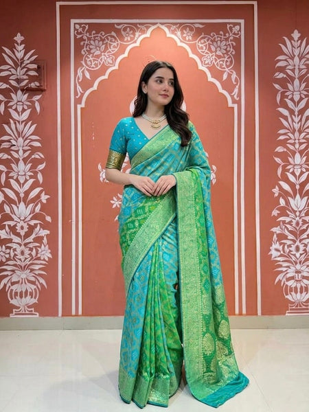 Pure Khaddi Georgette Multicolour Saree