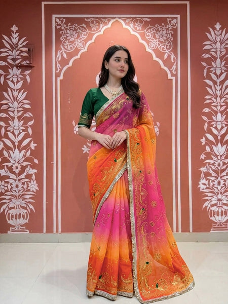 Rajwadi Peacock Saree