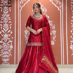 Pure Gazi Kurti with Skirt and Dupatta