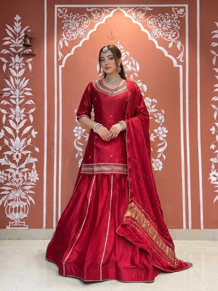 Pure Gazi Kurti with Skirt and Dupatta