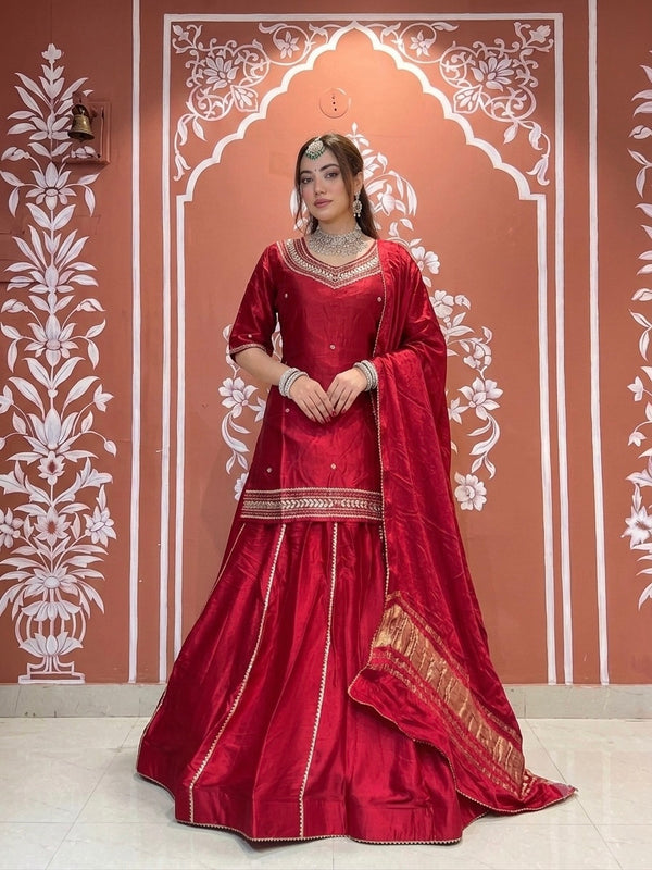 Pure Gazi Kurti with Skirt and Dupatta