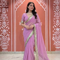 Pure Georgette Gota saree