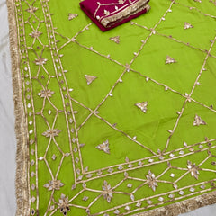 Gota Jal semi chiffon Saree