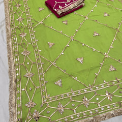 Gota Jal semi chiffon Saree