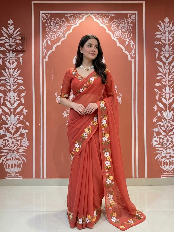 Embroidered Saree