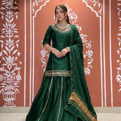 Pure Gazi Kurti with Skirt and Dupatta