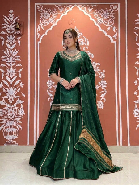Pure Gazi Kurti with Skirt and Dupatta