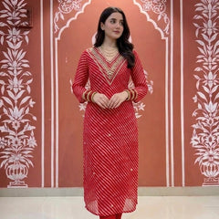 Leheriya Handwork Kurti