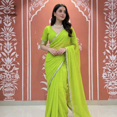 Small mirror work Saree
