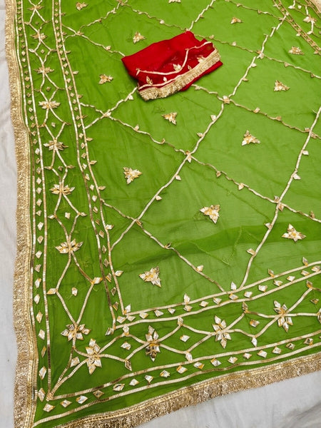 Gota Jal semi chiffon Saree