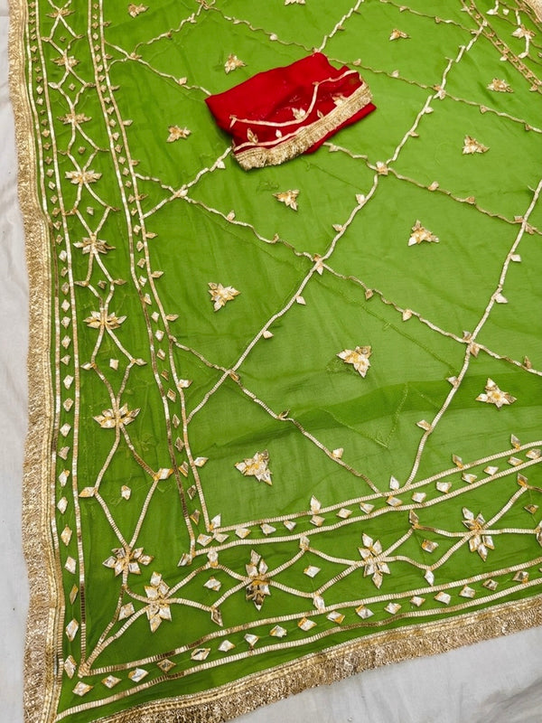 Gota Jal semi chiffon Saree
