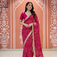 60gm Georgette Gota Saree
